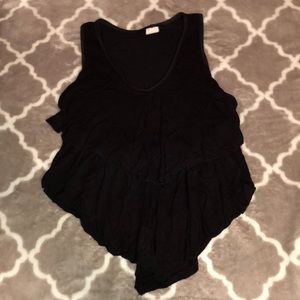 Ruffled layered crop tank top